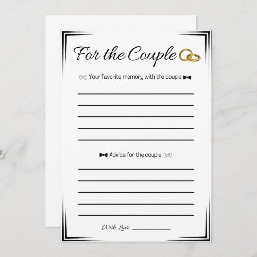 ゲイウェディングシャワーゲーム,カップルのために 招待状 (正面/裏面)