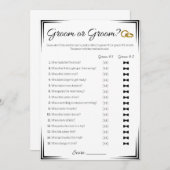 ゲイウェディングシャワーゲーム,グルーミングまたはグルーミング 招待状 (正面/裏面)