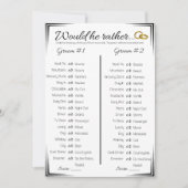 ゲイウェディングシャワーゲーム、彼はむしろ 招待状 (正面)