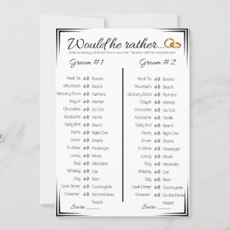 ゲイウェディングシャワーゲーム、彼はむしろ 招待状