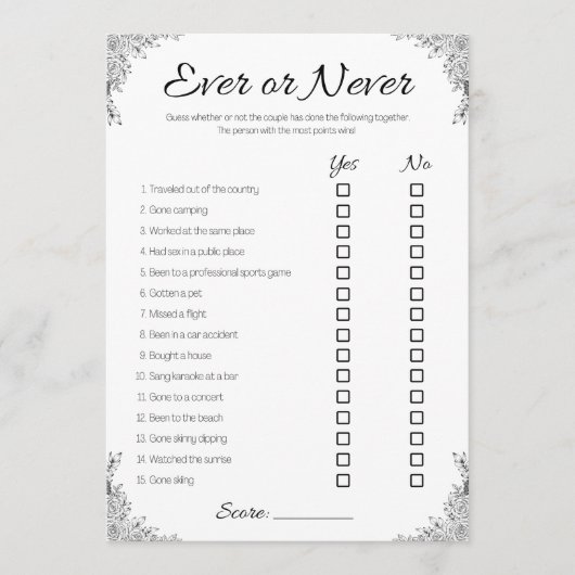 ゲイウェディングシャワーゲーム、永遠またはカップルなし 招待状 (正面)