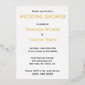 ゲイウェディングシャワー招待状実在金ゴールド 箔招待状 (正面)