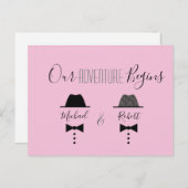 ゲイウェディング日付保存招待状 案内ポストカード (正面/裏面)