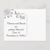 ゲイエレガントウェディング写真で日付を保存 案内ポストカード (裏面)