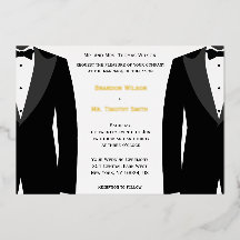 ゲイエレガント結婚式招待状ゴールドフォイルカード