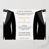 ゲイエレガント結婚式招待状ゴールドフォイルカード 箔招待状 (正面)