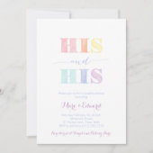 ゲイオスウェディングシャワー、LGBTQレインボー 招待状 (正面)