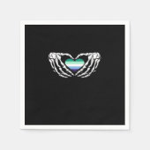 ゲイオスプライドスケルトンハロウィーンMlmゴシックハートC スタンダードカクテルナプキン (正面)