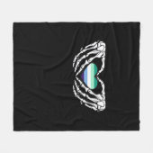 ゲイオスプライドスケルトンハロウィーンMlmゴシックハートC フリースブランケット (正面(横))