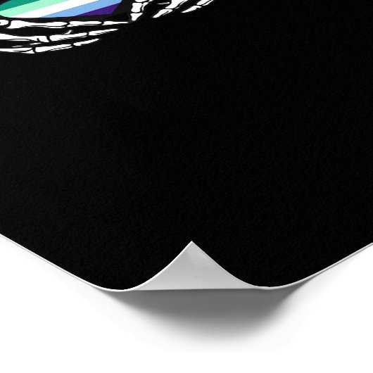 ゲイオスプライドスケルトンハロウィーンMlmゴシックハートC ポスター (角)