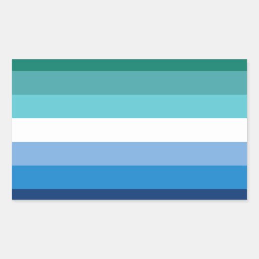 ゲイオスプライドフラグ(Azure) 長方形シール (正面)