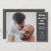 ゲイオルデクリスマスLGBTQチャルクボードホリデイ シーズンカード (正面/裏面)