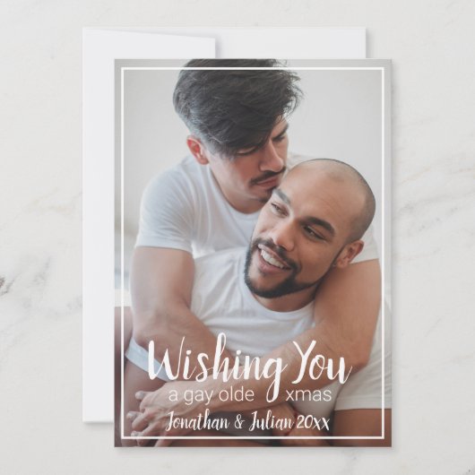 ゲイオルデクリスマスLGBTQホリデー シーズンカード (正面)