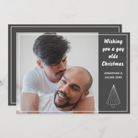 ゲイオルドクリスマスLGBTQチャルクボードクリスマス シーズンカード (正面/裏面)