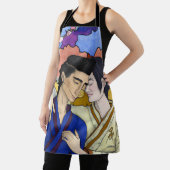 ゲイカップルの浮世絵スタイル日本の中 エプロン (インサイチュ)
