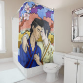 ゲイカップルの浮世絵スタイル日本の中 シャワーカーテン (インサイチュ)