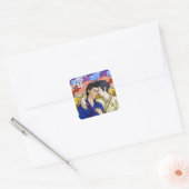 ゲイカップルの浮世絵スタイル日本の中 スクエアシール (封筒)