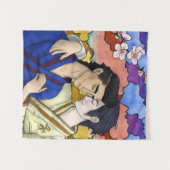 ゲイカップルの浮世絵スタイル日本の中 タペストリー (正面(横))