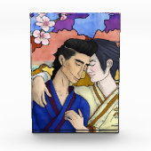 ゲイカップルの浮世絵スタイル日本の中 フォトブロック (正面)