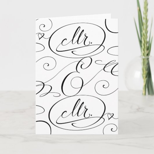 ゲイカップルの結婚おめでとうカード Mr. と Mr. カード (正面)