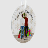 ゲイカップルクリスマスツリープレゼント| DIY写真 オーナメント (正面)