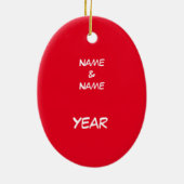 ゲイカップル初めてのクリスマスオーナメント セラミックオーナメント (裏面)