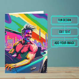 ゲイガイとその車の誕生日 カード