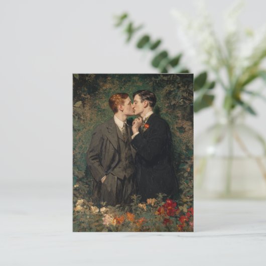 ゲイキスをするの男たち ポストカード (スタンド正面)