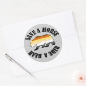 ゲイクマのプライド馬に乗って熊を保存 ラウンドシール (封筒)