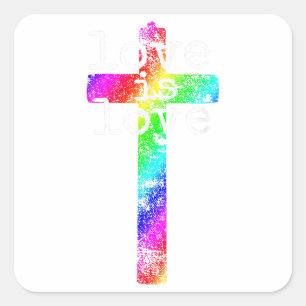 ゲイクリスチャンLGBT -プライドクロス神の愛 スクエアシール