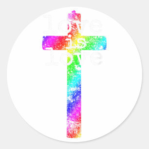 ゲイクリスチャンLGBT -プライドクロス神の愛 ラウンドシール