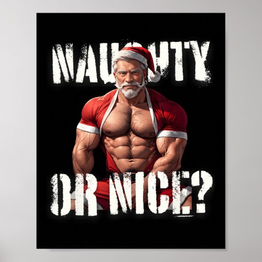 ゲイクリスマスマッスルダディーベナイスサンタプライドLgbtq ポスター (正面)