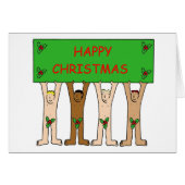 ゲイクリスマス漫画の男性がホリーを着て (正面横)