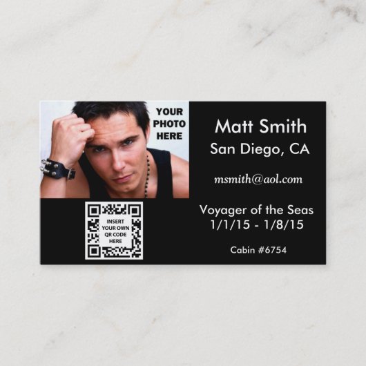 ゲイクルーズカードとQRコード 名刺 (正面)