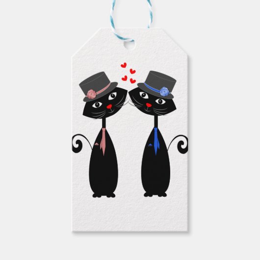 ゲイクールウェディングキャットMr.とMr.グルームズ ギフトタグ (正面)