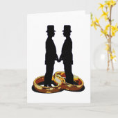 ゲイグルーミング結婚金ゴールドリングや輪結婚美術 カード (黄色い花)