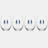 ゲイグロームズリージェンシーブルーバラ ステムなしワイングラス (正面)