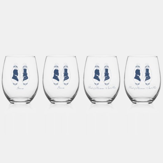 ゲイグロームズリージェンシーブルーバラ ステムなしワイングラス (正面)