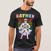 ゲイゲーマーゲームゲイマーゲイミングLGBTQゲイメンズプリ Tシャツ (正面)