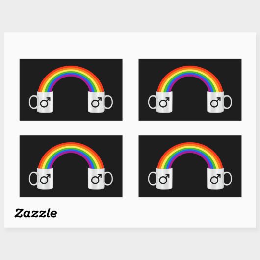 ゲイコーヒー日付Tシャツ 長方形シール (シート)