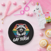 ゲイゴミ箱ラクーンLGBTQプライドヴィンテージ ペーパープレート (パーティー)