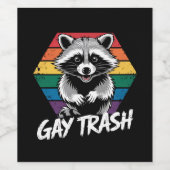 ゲイゴミ箱ラクーンLGBTQプライドヴィンテージ ワインラベル (シングルラベル)