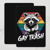 ゲイゴミ箱ラクーンLGBTQプライドヴィンテージ 招待状 (正面/裏面)