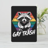 ゲイゴミ箱ラクーンLGBTQプライドヴィンテージ 招待状 (スタンド正面)