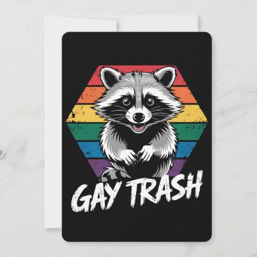 ゲイゴミ箱ラクーンLGBTQプライドヴィンテージ 招待状 (正面)