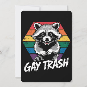 ゲイゴミ箱ラクーンLGBTQプライドヴィンテージ 招待状