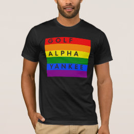 ゲイゴルフアルファヤンキーふりがなアルファベット Tシャツ