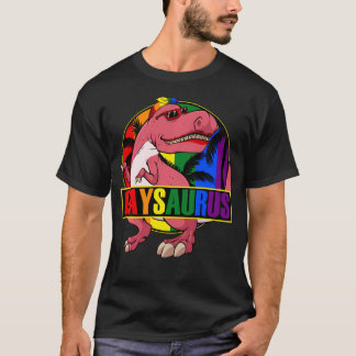 ゲイサウルス LGBT-Q 面白い恐竜 ゲイ プライド レインボー Tシャツ
