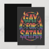 ゲイサタン レインボーバフォメット 悪魔 ヤギ LGBTQ 招待状 (正面/裏面)