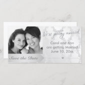 ゲイシルバーダマスク結婚式の写真日付を保存 セーブザデート (正面/裏面)